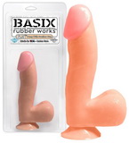 Umělý penis Basix 6.5 s varlaty a přísavkou - tělový