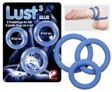 Erekční kroužky Lust 3 blue