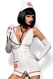 Sexy kostým Obsessive Emergency dress bílý + stetoskop