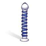 Glas - Blue Spiral skleněné dildo